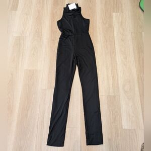 Bossa Black Nylon Full Bodycon Jumpsuit High Neck Size S